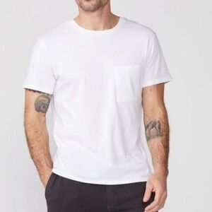 Monrow Relaxed Pocket Crew White Tee Shirt XL New